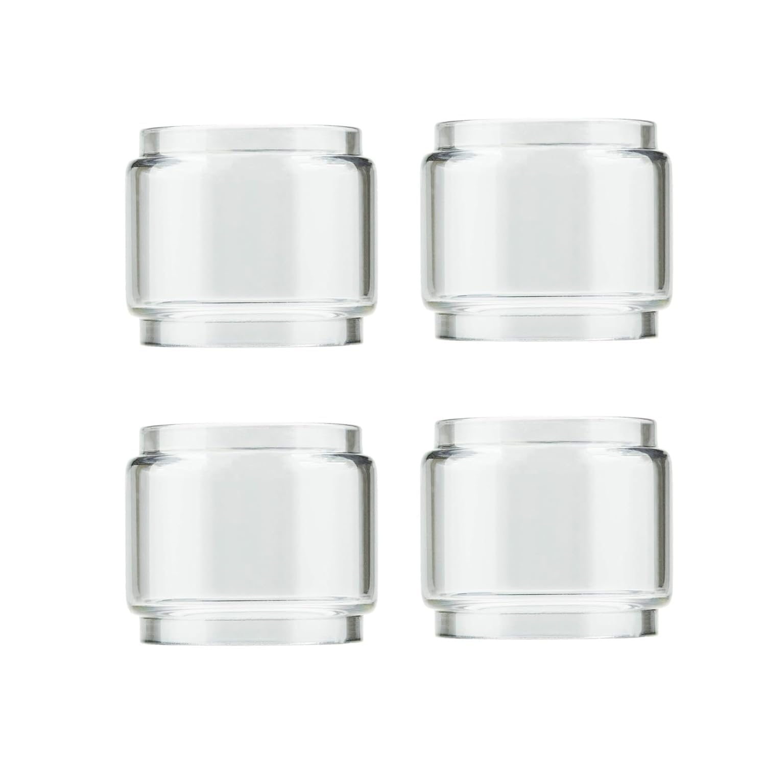 BMTick 4Pcs Pack Clear Glass Tank Bulb Tube Compatible with SMOK TFV12 Prince/Stick P25/ Stick Prince/X-Priv, Stylish and Nicotine Free Replacement Glass Tube, 8ml - Includes Prep Cleaning Cloth