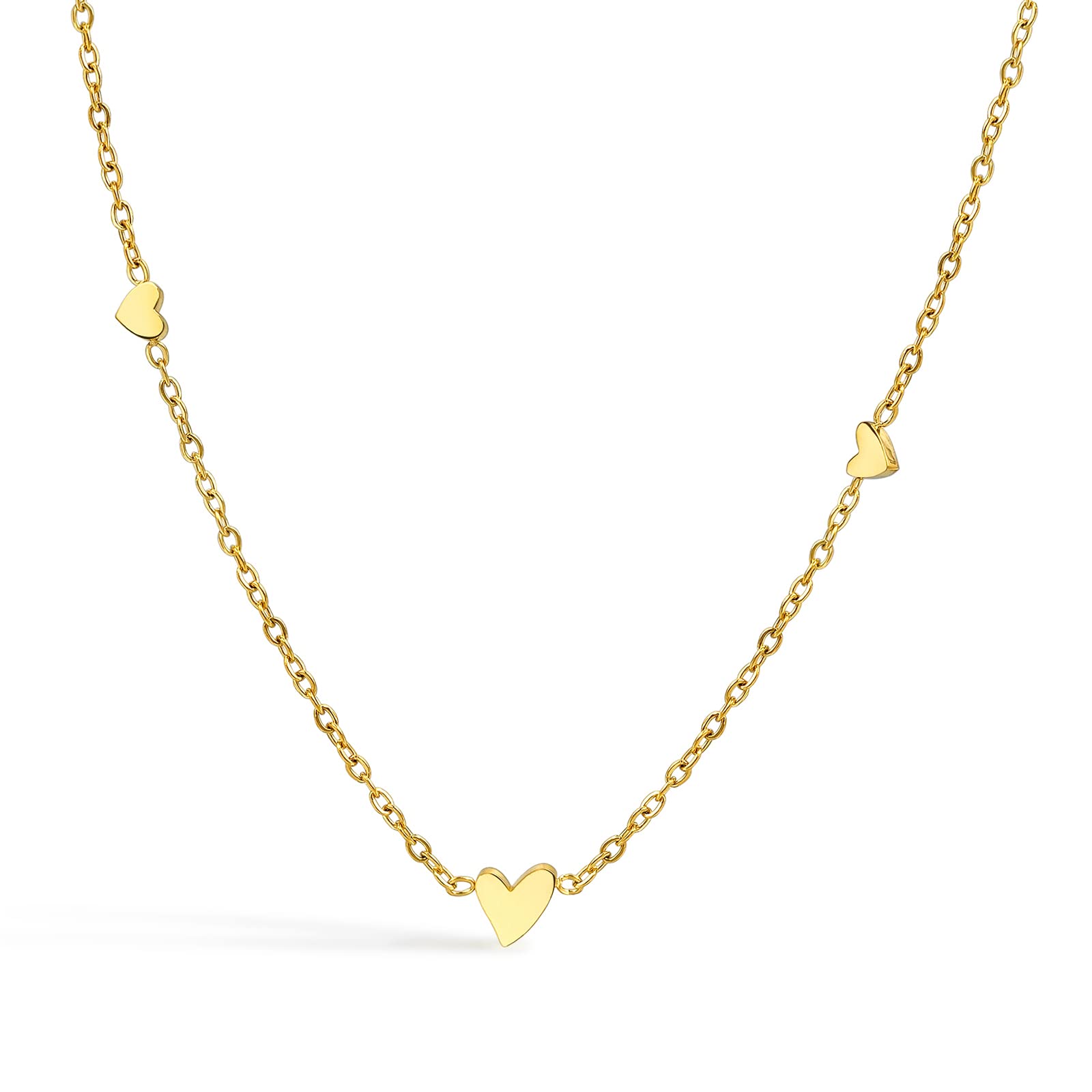 JA.S.JRJA.S.JR 18K Gold Plated Heart Necklace Chain Choker Necklaces Gold Necklaces for Women