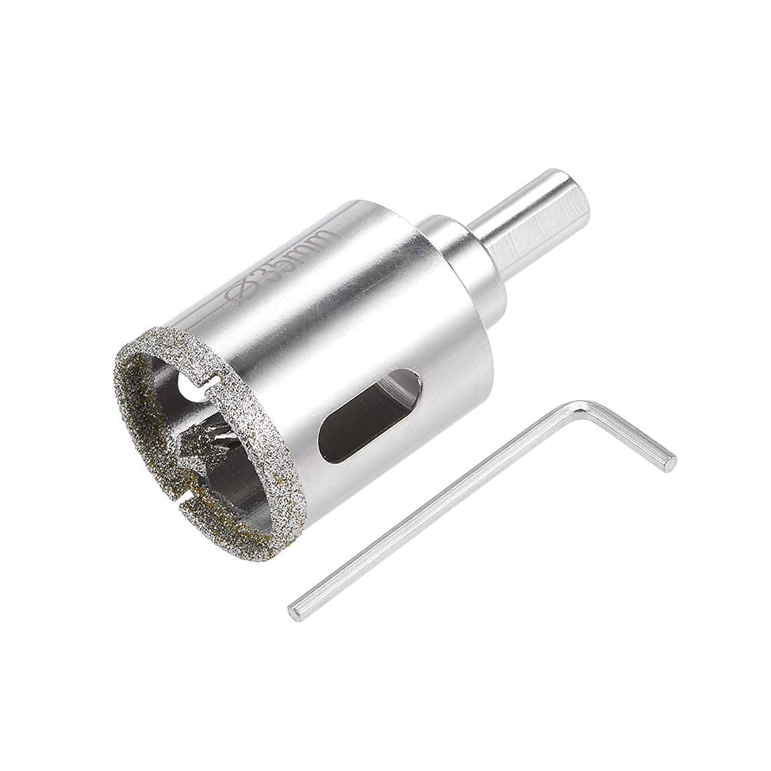 TOP-VIGOR 35mm Diamond Drill Bit Glass Hole Saw Set, Hollow Core Drill Bit with Spotting Drill Bit