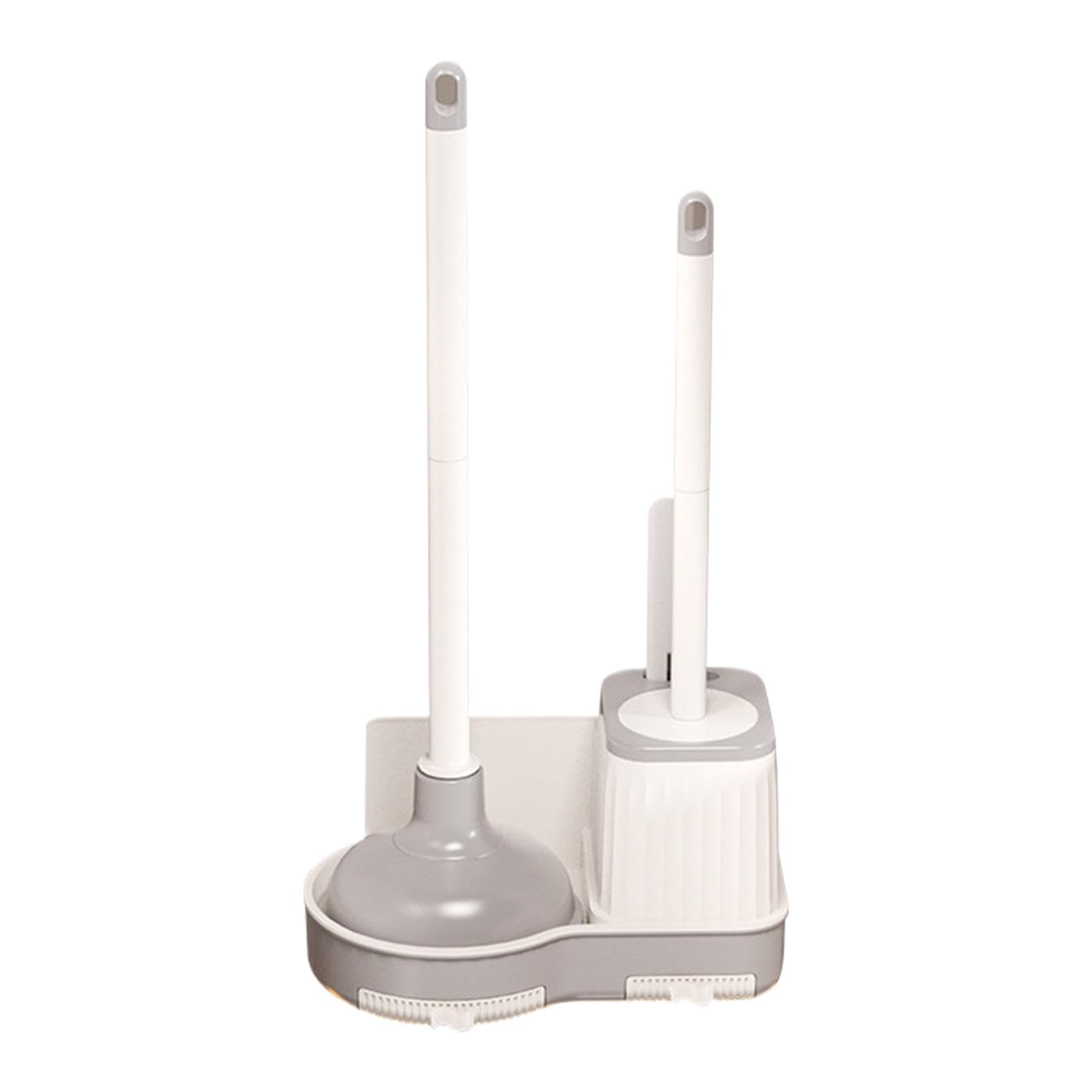 Comfoliving White Toilet Brush And Toilet Plunger - Toilet Brush Set With Holder For Bowl Cleaning | Loo Brush And Holder Set | Toilet Scrubber And Plunger Combo | Toilet Brush Plunger Combo For Bathroom