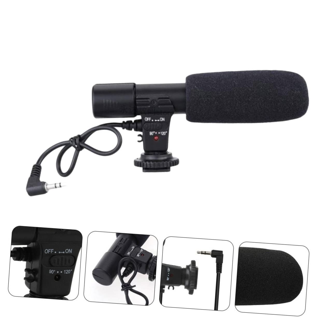 NUOBESTY Micrófono De Cámara Profesional para Entrevistas y Grabación DSLR Portátil Alta Sensibilidad Montaje Seguro y Amplio Rango De Captación y Creadores De Contenido Exteriores