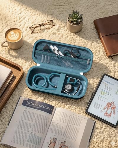 Image of ProCase Stethoscope Case for 3M Littmann Classic III & Cardiology IV -Teal | Hard Protective Carrying Bag Fits MDF, ADC, Omron Stethoscopes, Medical Storage Organizer for Nurses & Nursing Students