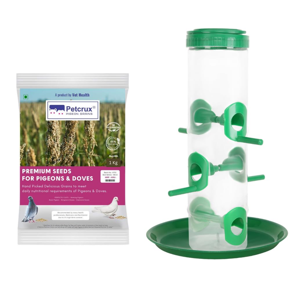 Petcrux Bird Feeder Starter Kit with Bajra Bird Food 1kg, Hanging Sparrow Bird Feeder for Balcony, Garden Outdoor Bird Feeder, Bird Food Feeder (Green) (B0CQG3WQ3F) Amazon Price History, Amazon Price Tracker