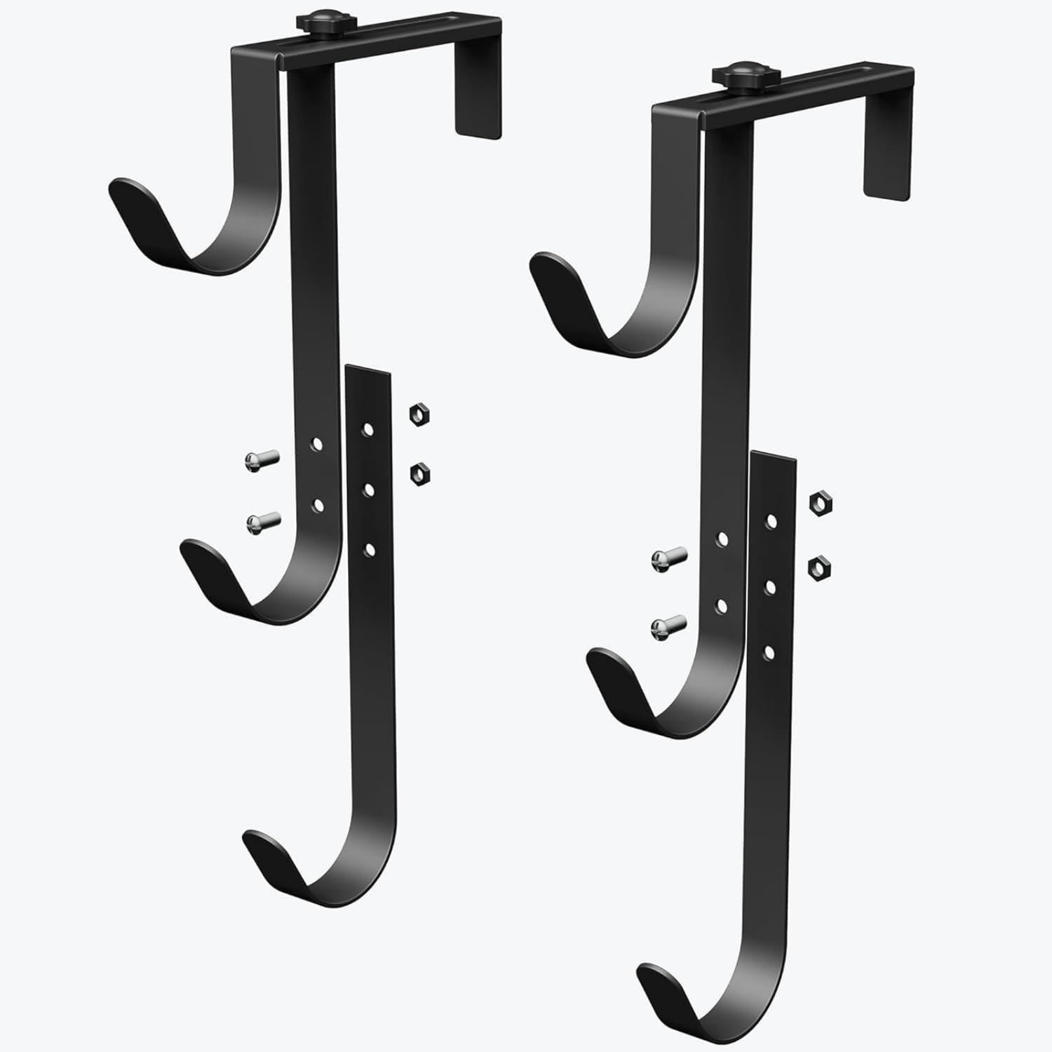 2 Pieces Easy to use Fence Hanger with Adjustable Clamp Screw-on Triple Hook Hanger Practical Fence Hook Versatile for Gardeners, Outdoor Patio, Backyard Garden, 2-Pack-image-35