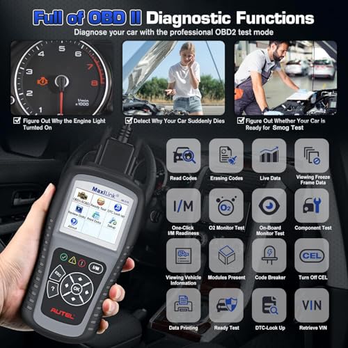 Autel MaxiLink ML519 OBD2 Scanner, New Ver. of AL519, Enhanced Mode 6 Car Code Reader, Check Engine Light Read/Erase Fault Code Car Diagnostic Tool, One-Click Smong Check, DTC Lookup, Up of AL319 - Image 3