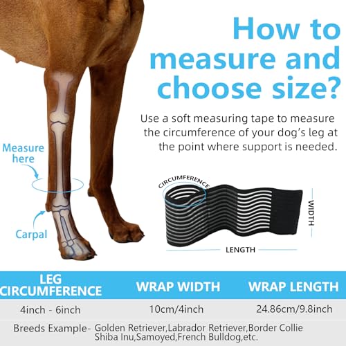 Image of Dog Leg Brace - Front & Rear Leg Support with Compression Wrap for Canine Joint Stability