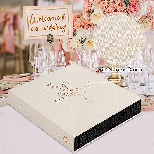 Lanpn-Wedding-Photo-Album-4x6-600-Pocket-Photos-Slip-in-Linen-Cover-Large-Capacity-Newlywed-Marriage-Album-Hold-600-Horizontal-Vertical-Photos-Flower-Beige