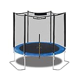 Ultrasport Gartentrampolin Jumper, Ø 251 cm, inkl. Sprungtuch, Federn, Sicherheitsnetz, gepolstertem Netzpfosten und Kantenschutz, wetterfest, bis 120 kg belastbar, Blau