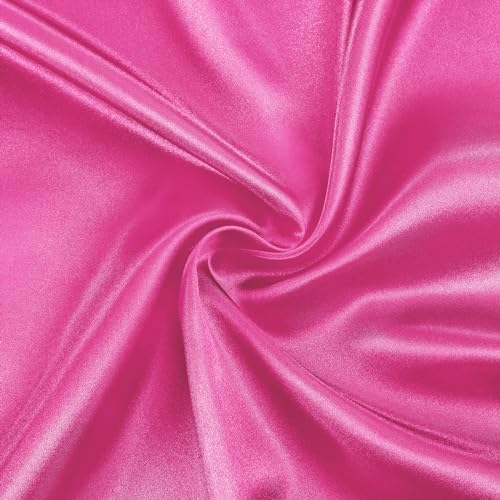 Image of SiinvdaBZX 3-Piece Set Satin Queen Fitted Sheet & 2 Pillowcase, Hot Pink Silky Soft Fitted Bottom Sheet, Wrinkle Free, Fade Resistant, Deep Pocket Bed Sheet (Deep Up to 15 inch)