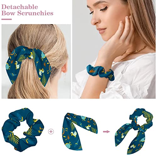 Lot de 6 chouchous en velours bleu avec oreilles de lapin - 4