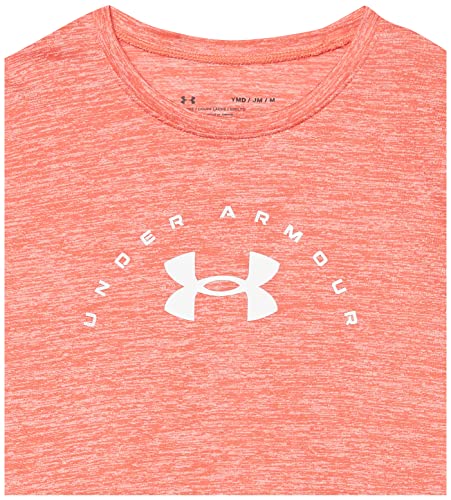 Under Armour Girls' Tech Twist Arch Big Logo Short-Sleeve Crew Neck T-Shirt , Electric Tangerine (824)/White , Youth Medium #TOP1