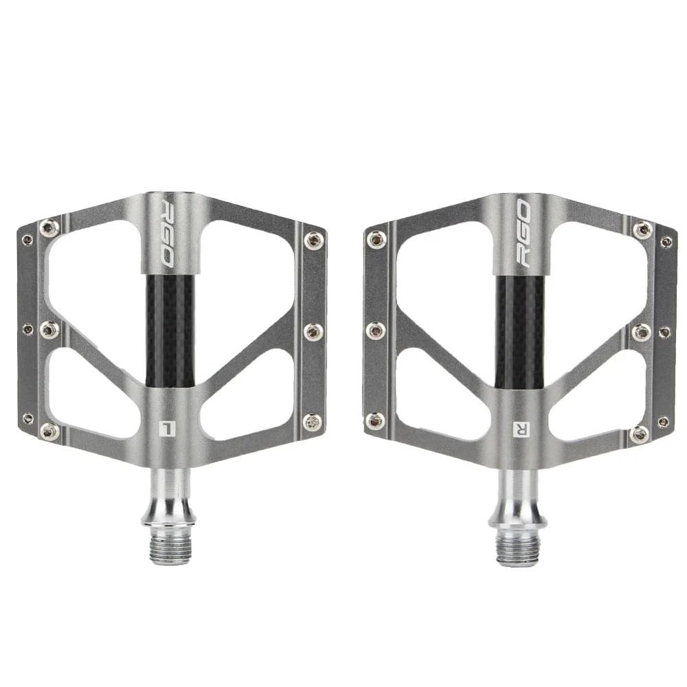 JIASHUNHE Bike Pedals Carbon Fiber Pedal Road Bicycle Bearing Aluminum Alloy Anti-skid Mountain Accessories(Titanium color)