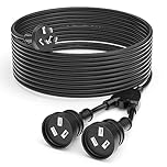 HITRENDS 5M Power Extension Lead Cord with 3-Pin 1 to 2 Double Outlet Plug, 10A 2500W, Australia Standard Household Duty Extension Lead, Black