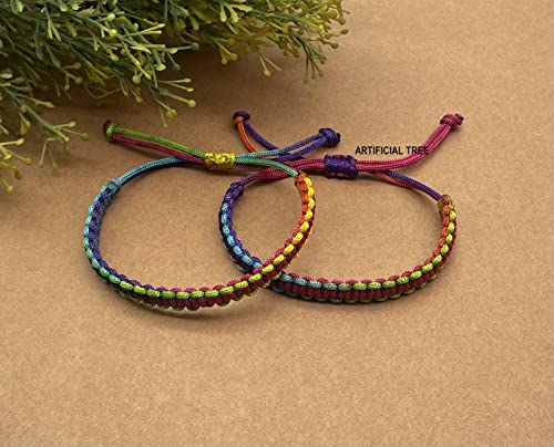 Image of ARTIFICIAL TREE HANDMADE KALA DHAGA BRACELET ADJUSTABLE FOR WOMEN MEN GIRLS BOYS Nazar Bracelets 2 Piece