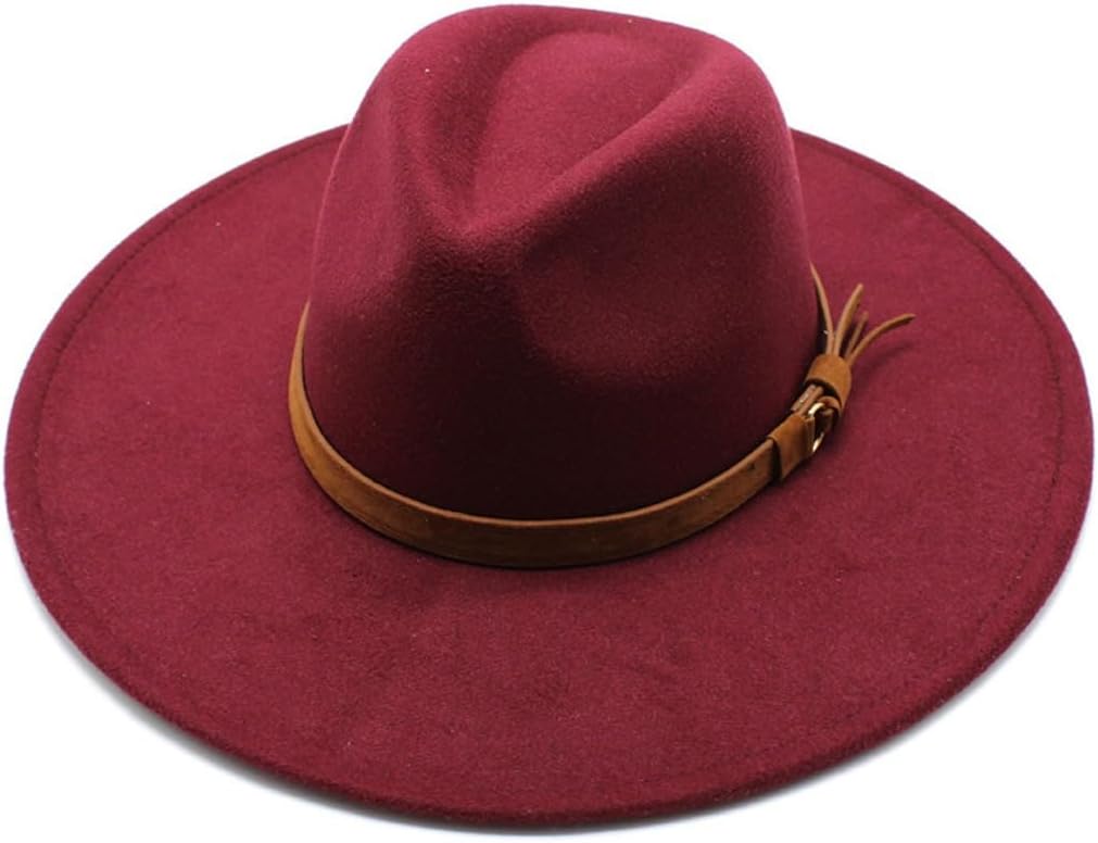 Classic Western Cowboy Hat, Olive Green Felt with Brown Leather Band, Wide Brim, Regular Fit