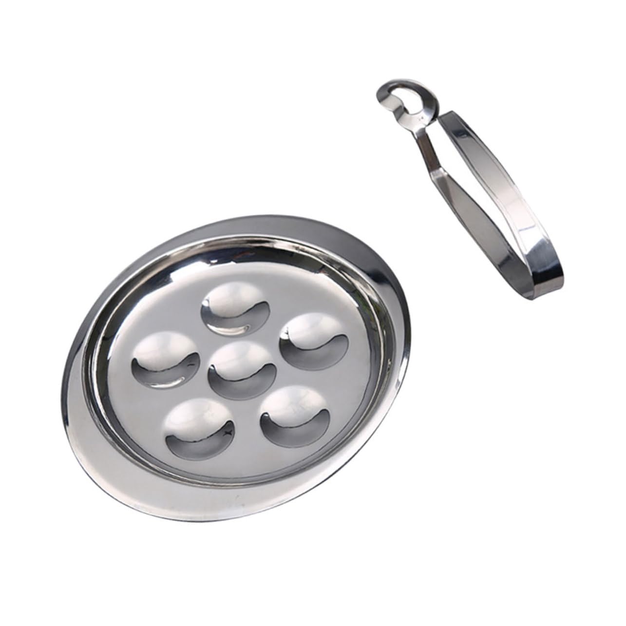 KICHOUSE 2Pcs Stainless Steel Escargot Dish Premium Snail Plate Kitchen Serving Tongs for Restaurants Picnics and Barbecues Easy to Clean