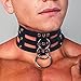 Men's Body Chest Harness Belt Strap with Collar, Adjustable PU Leather Gothic Punk Chest Harness Bondage Belt with Choker, BDSM SM Cosplay Costume Bar Nightclub Fetish Clubwear Party Club Masquerade