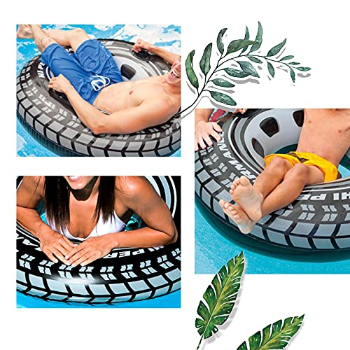 Schwimmreifen Erwachsene Kinder Groß, Stabil Schwimmring XXL Erwachsene Reifenschlauch Schwimmring Schwimmbad Aufblasbarer Gummiring Monstertruck-Reifen Aufblasbarer Schwimmreifen Schwimmreifen 91cm