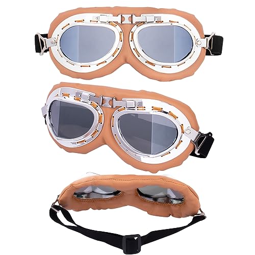 Image of Peicees Vintage Helmet Goggles Motorcycle Goggles Bike Motorcross Pilot Goggle