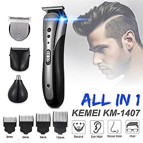 BEARCOLO KEMEI All in1 cortapelos recargable para hombres, impermeable afeitadora eléctrica inalámbrica barba nariz oído afeitadora recortadora de cabello