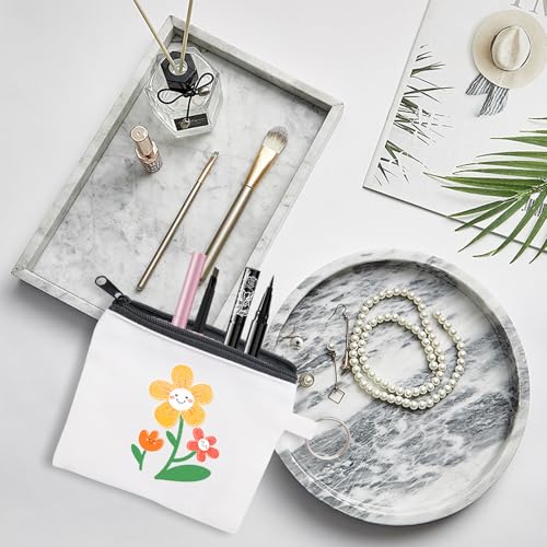 32 Pieces Sublimation Coin Purse Zipper Canvas Pencil Pouch Canvas Cosmetic Organizer Bag Pouch Portable Blank Cosmetic Pouch DIY Craft Bag for Organizing Women Travel Vacation Supplies(White)4