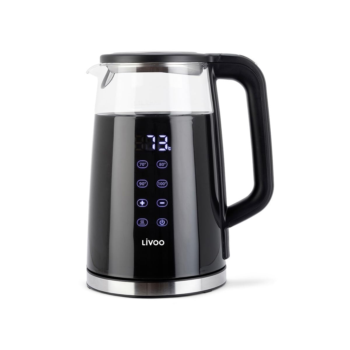 Livoo - Hervidor digital de temperatura variable DOD198-2200W, temperatura ajustable, 100 °C, vidrio borosilicato