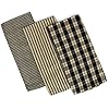 Rustic Covenant Woven Cotton Farmhouse Kitchen Tea Towels, 22 inches x 13 inches, Set of 3, Antique Black/Natural Tan Rustic Covenant Woven Cotton Farmhouse Kitchen Tea Towels, 22 inches x 13 inches, Set of 3, Antique Black/Natural Tan