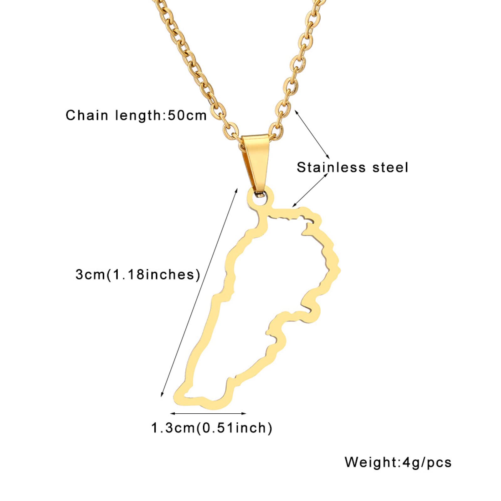 Collier Pendentif Carte De France - Bijou Fin Minimaliste Avec Chaîne 45 Ou 60 Cm - Idéal Cadeau Personnalisé - 12