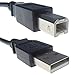 Price comparison product image World of Data 1.8m USB 2.0 A to B Cable | High Speed 480Mbps | Compatible with Epson, HP, Canon, Lexmark, Oki Printers - Colour: Black