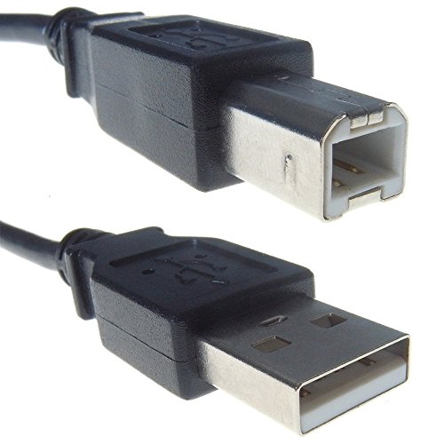 World of Data - Cable USB 2.0 A a B de 1,8 m - 480 Mbps Compatible con impresoras Epson, HP, Canon, Lexmark Oki