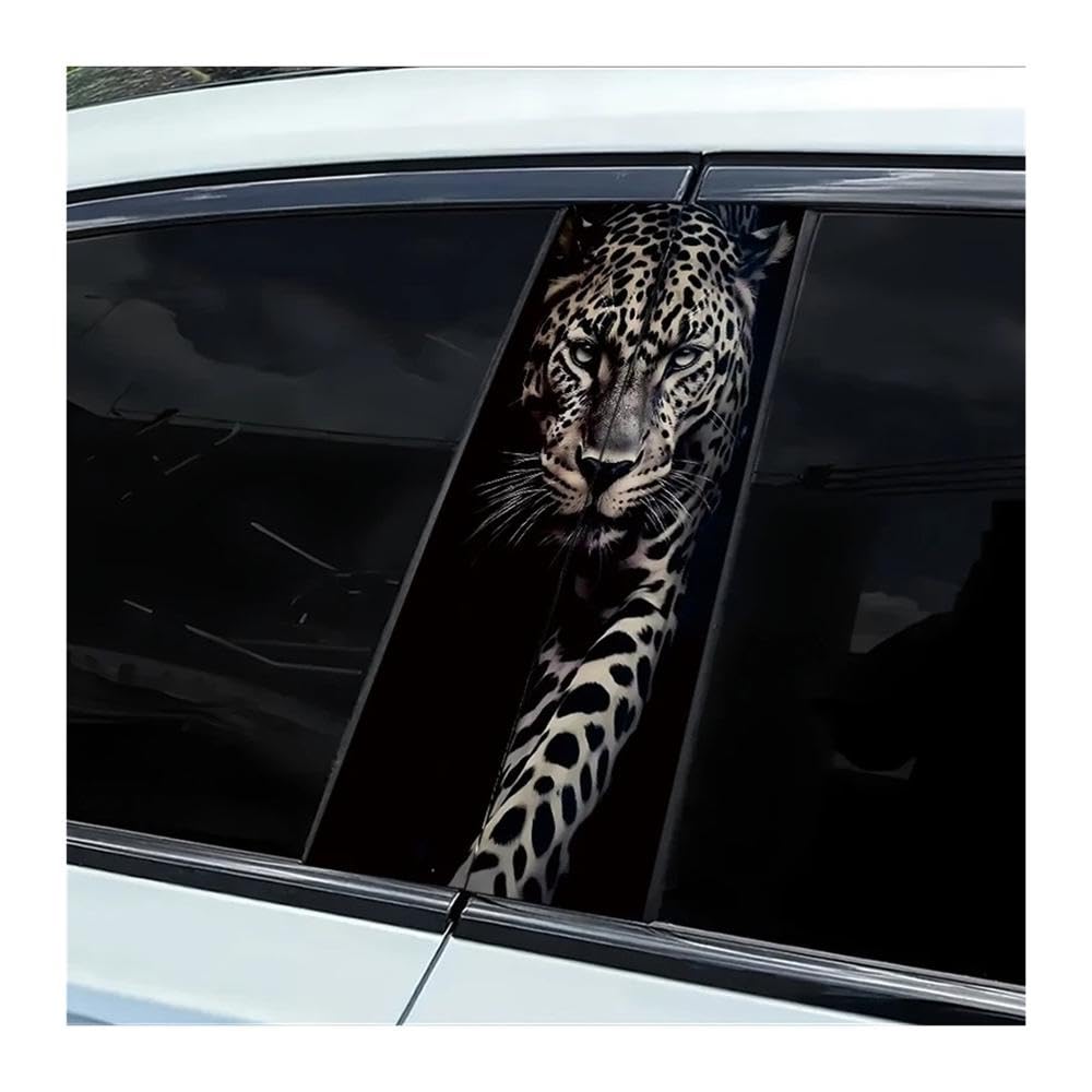 Decorative Items 2 Pieces of Car Center Pillar Sticker Leopard Vinyl Protective Film
