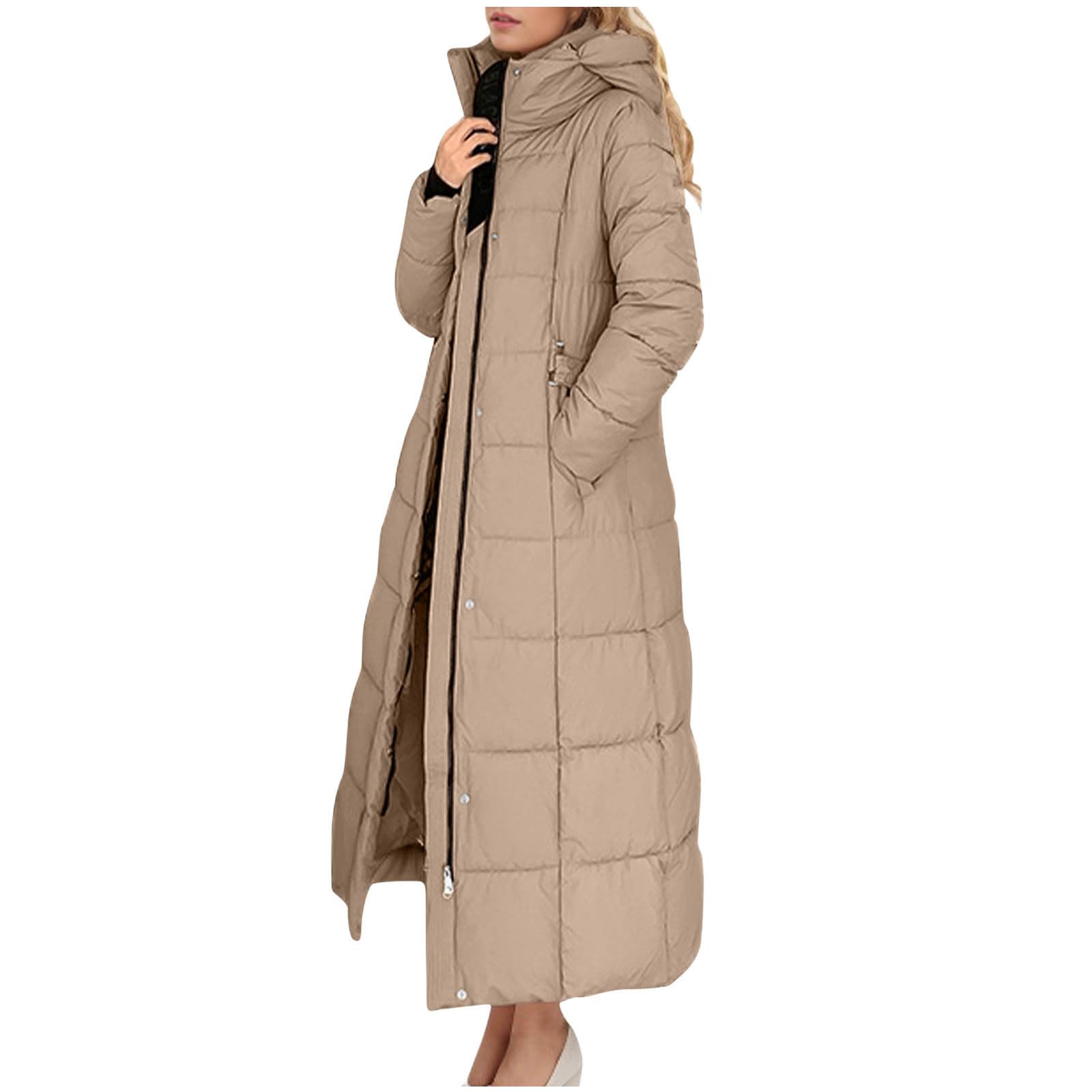 Generico Piumino 100 Grammi Donna Giubbotto Lungo Donna Piumino Lungo con Cappuccio Ripiegabile Piumini Elegante Giacca Ripiegabile Donne Giacconi Invernale Cappotto Piumini Ultraleggero Giacconi