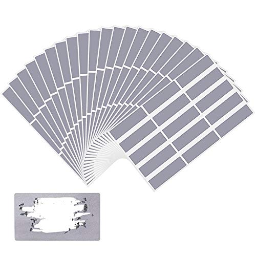 QUCUMER 20 Feuilles Autocollant à Gratter Etiquettes à Gratter Rectangle 300 Pcs Scratch Card Cartes à Gratter Adhésifs Facile a Utiliser pour Bricolage Cartes Postale Surprise Secret - Gris