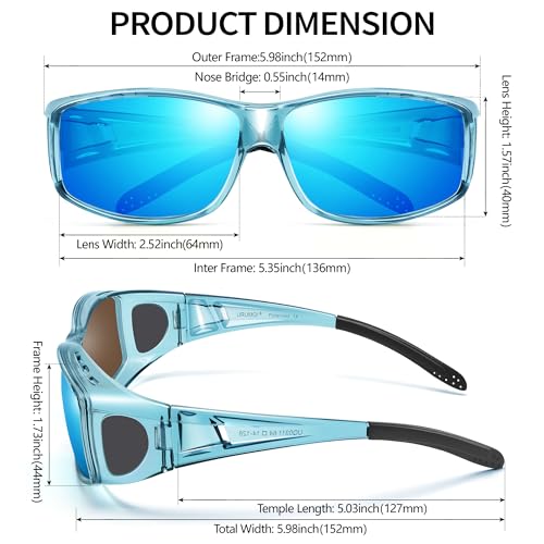 Image of URUMQI Polarized Sunglasses Fit Over Glasses for Men Women, Wraparound Sun Glasses UV400 Protection for Driving Fishing