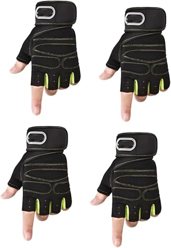 YARNOW 2 pares de guantes sin dedos, guantes de medio dedo, guantes de entrenamiento, guantes de entrenamiento para hombres, guantes para gimnasio,