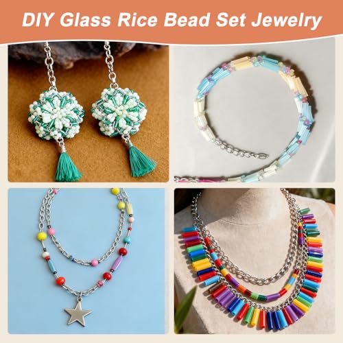 Kit de fabricación de pulseras con cuentas de tubo de cristal para regalar 7