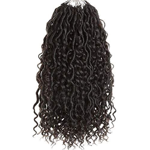 Goddess Locs Crochet Hair 14inch Boho Hippie Locs Braids Hair River Fauxs Locs Crochet Hair With Curly Hair In Middle Crochet Braids Hair 1 Pack
