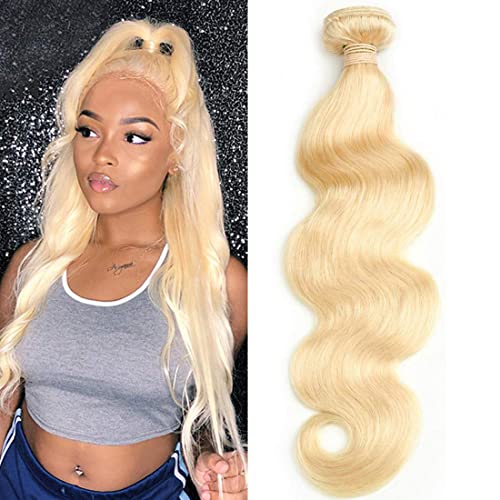 18 Inches 613 Bundles 1 Bundle Body Wave Human Hair Bundle Light Blonde Color 100g/bundle 613 Human Hair Bundles (18 Inch)