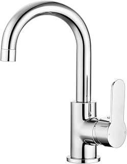 Modern Basin Taps Mixers Bathroom Sink Taps Chrome Single Lever Swivel Basin Mixer Tap with UK Standard Fittings