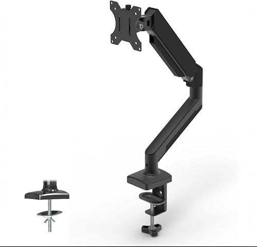 MEGA So- Single Monitor Desk Mount, Gas Spring Arm, Adjustable, for Max 32-Inch Screens, with Clamp Base