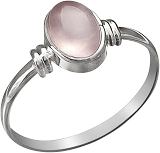 Rose Quartz Ring, Oval Engagement Ring, Rose Quartz Sterling Silver Ring, October Birthstone Jewelry, Oval Ring Setting, Friendship Ring, Love Ring, Healing Stone, Midi Ring, Gift for her