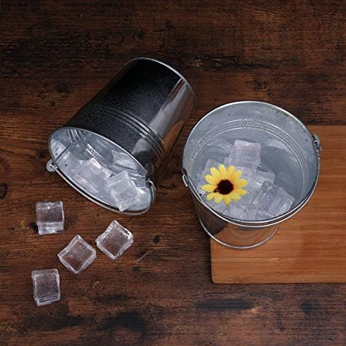 STOBOK 6pcs Serving Buckets Mini Metal Bucket for Icing French Fries