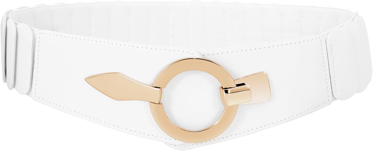 JASGOOD Women Wide Elastic Waist Belt Fashion Stretchy Dress Belt Vintage Stretch Belts Retro Ladies Waistband