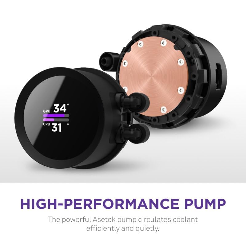 Image of NZXT Kraken 360 RGB - RL-KR360-B1-360mm AIO CPU Liquid Cooler - Customizable 1.54 inch Square LCD Display for Images, Performance Metrics and More - 3 x F120 RGB Core Fans - Black