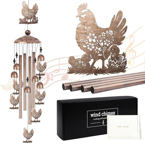 Romart Chicken Wind Chimes for Outside