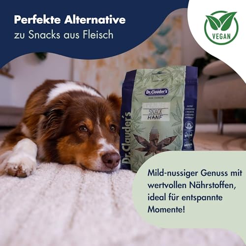 DR.CLAUDER'S - Trainee Snack Hanf | Ballastoffreiche Hanf Snacks mit Omega-3- und Omega-6, Vitaminen und Spurenelementen für Hunde und Katzen. Getreidefreie Leckerlis im Frischebeutel | 80g