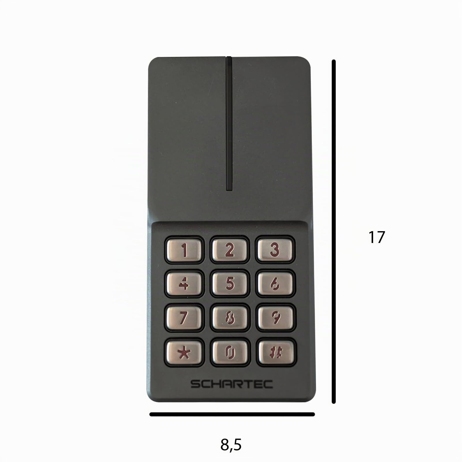 SCHARTEC Titan Universal Codetaster Metall Garagentor, Haustür von außen öffnen - 12-24v Codeschloss Türöffner Codetastatur Garagentoröffner Haustüröffner Zahlenschloss