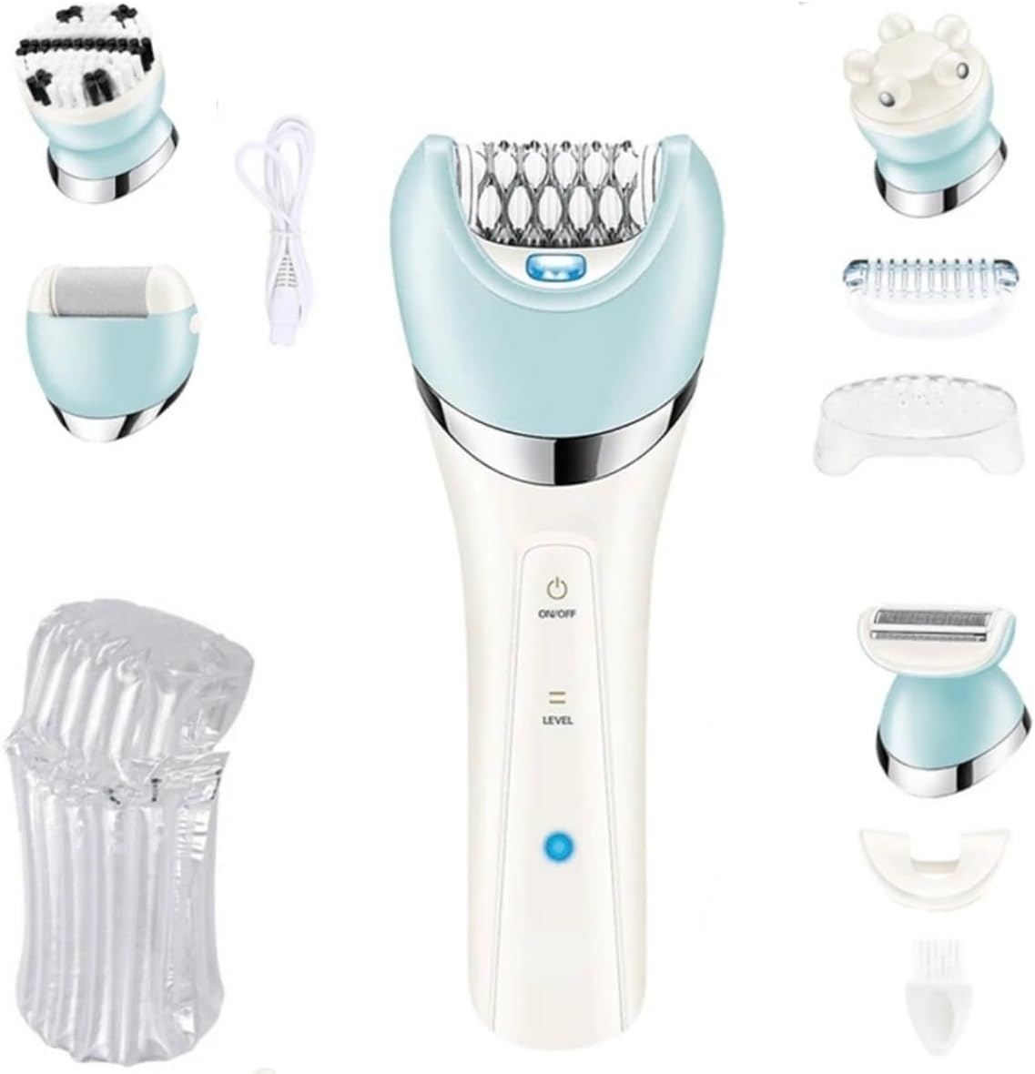 Dusk Razor for Women Epilator 5 in 1 Electri Women Epilator Female Shaver Leg Body Hair Remover Lady Bikini Trimmer Facial Cleaning(Without Box)