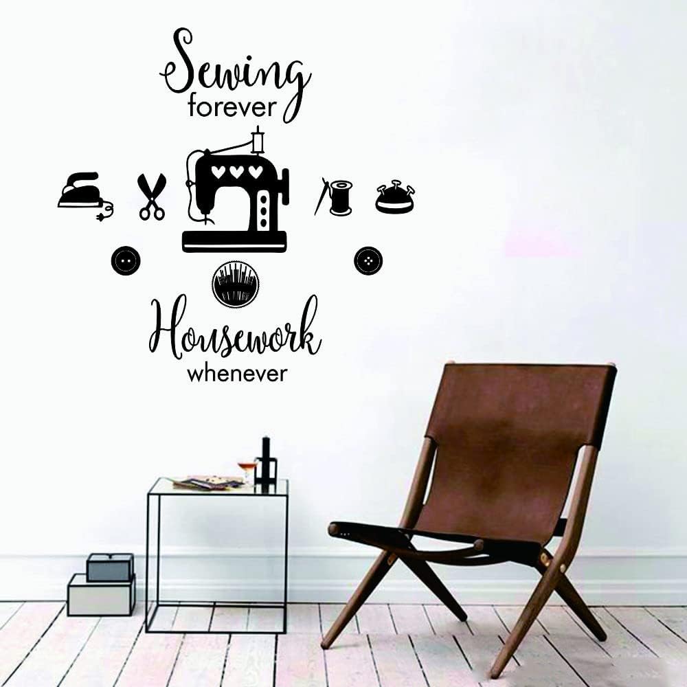 Sewing Tools Silhouette Wall Decal, Craft Room Tailor Shop Vinyl Sticker image 3