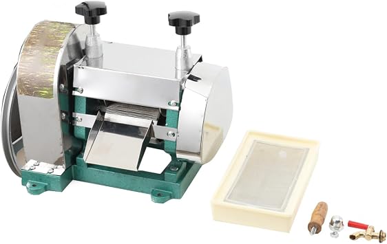 Manual Sugar Cane Juicer Machine, Commercial Stainless Steel Sugarcane Presser with Faucet Sugar Cane Extractor Squeezer 110LBS/H Sugarcane Juicing Press Machine for Sugar Cane Kitchen